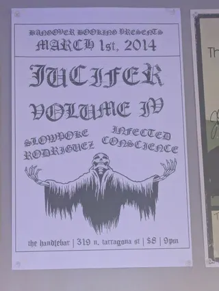 Show flyer, jucifer, volume iv +2, Pensacola FL, Mar 1, 2014