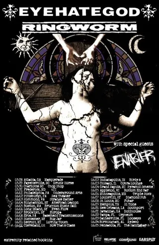 Show flyer, eyehategod, ringworm +1, Pensacola FL, Jun 25, 2014