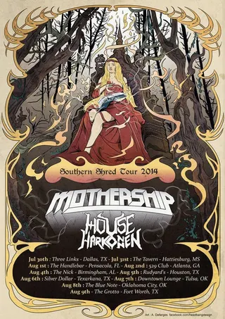Show flyer, mothership, house harkonen, Pensacola FL, Aug 1, 2014
