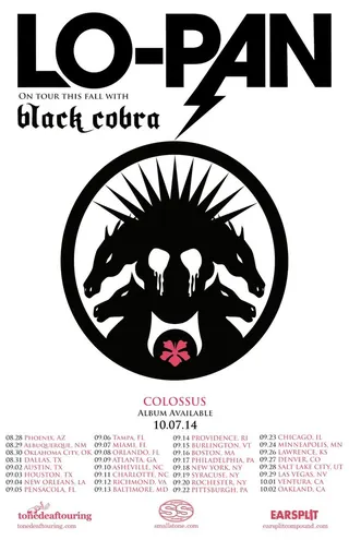 Show flyer, lo-pan, black cobra, Pensacola FL, Sep 5, 2014