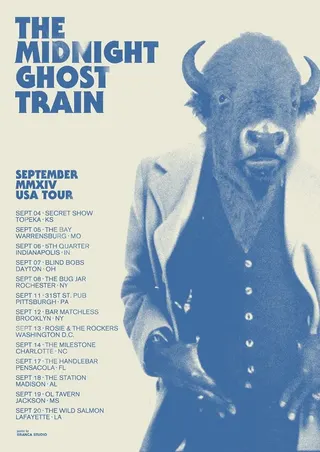 Show flyer, the midnight ghost train, Pensacola FL, Sep 17, 2014