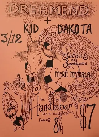 Show flyer, dreamend, kid dakota +2, Pensacola FL, Mar 12, 2018