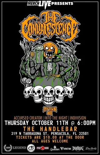 Show flyer, the convalescence, accursed creator +2, Pensacola FL, Oct 11, 2018