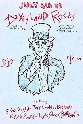 Show flyer, dixeyland, Pensacola FL, Jul 4, 2021