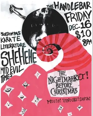 Show flyer, pseudonyms, karate literature +2, Pensacola FL, Dec 16, 2022