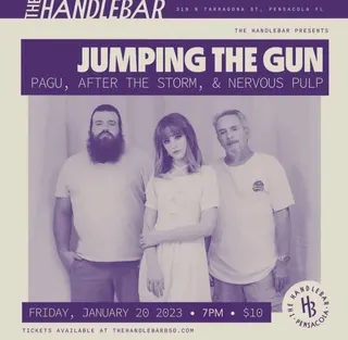 Show flyer, jumping the gun, pagu +2, Pensacola FL, Jan 20, 2023