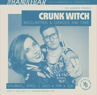 Show flyer, crunk witch, the basilantros +1, Pensacola FL, Apr 1, 2023