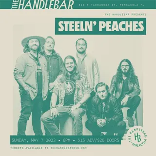Show flyer, steeln' peaches, Pensacola FL, May 7, 2023