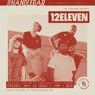 Show flyer, 12eleven, melodious allen +1, Pensacola FL, May 12, 2023