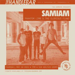 Show flyer, samiam, phantom limb +1, Pensacola FL, May 18, 2023