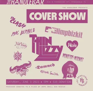 Show flyer, cover show, Pensacola FL, Jun 3, 2023