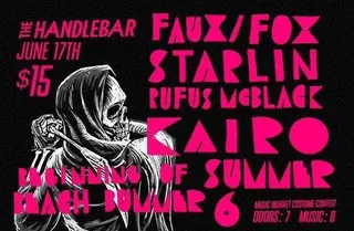 Show flyer, beginning of summer beach bummer 6, Pensacola FL, Jun 17, 2023