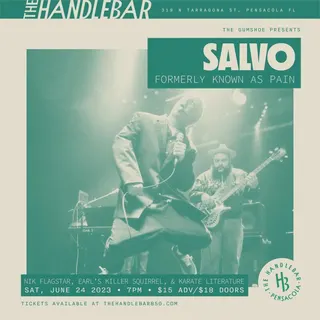 Show flyer, salvo (artist formerly known as pain), nik flagstar +2, Pensacola FL, Jun 24, 2023
