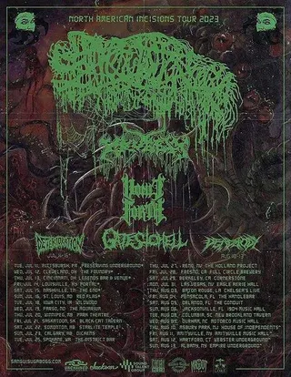 Show flyer, sanguisugabogg, kruelty +2, Pensacola FL, Aug 4, 2023