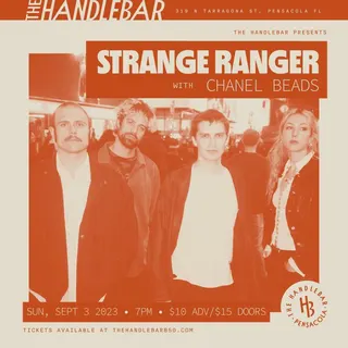 Show flyer, stranger ranger, chanel beads, Pensacola FL, Sep 3, 2023