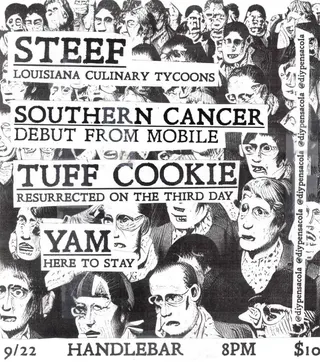 Show flyer, steef, southern cancer +2, Pensacola FL, Sep 22, 2023