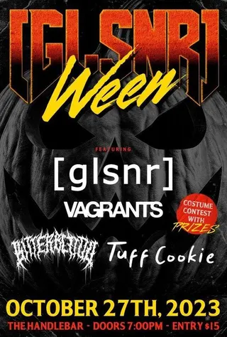 Show flyer, glsnrween: glsnr, vagrants +2, Pensacola FL, Oct 27, 2023