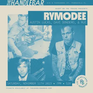 Show flyer, rymodee, austin lucas +2, Pensacola FL, Nov 11, 2023