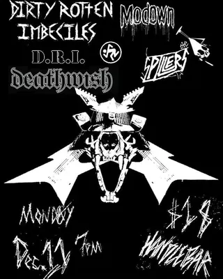 Show flyer, dirty rotten imbeciles, modown +2, Pensacola FL, Dec 11, 2023