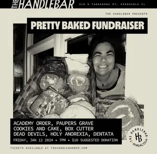 Show flyer, academy order, pauper's grave +5, Pensacola FL, Jan 12, 2024