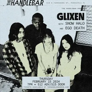 Show flyer, glixen, snow halo, Pensacola FL, Feb 15, 2024