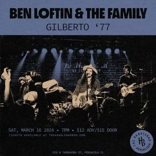 Show flyer, ben loftin, the family +1, Pensacola FL, Mar 16, 2024