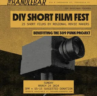 Show flyer, diy short film fest, Pensacola FL, Mar 24, 2024