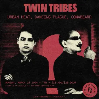 Show flyer, twin tribes, urban heat +2, Pensacola FL, Mar 25, 2024