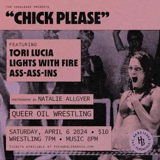 Show flyer, chick please, Pensacola FL, Apr 6, 2024