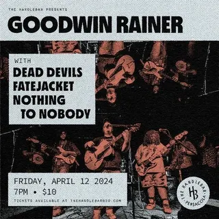 Show flyer, goodwin rainer, dead devils +2, Pensacola FL, Apr 12, 2024