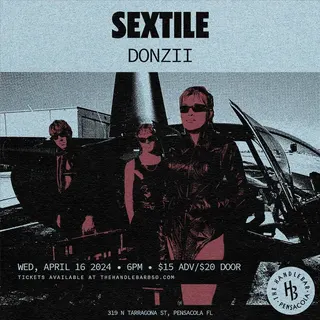 Show flyer, sextile, donzii +1, Pensacola FL, Apr 17, 2024