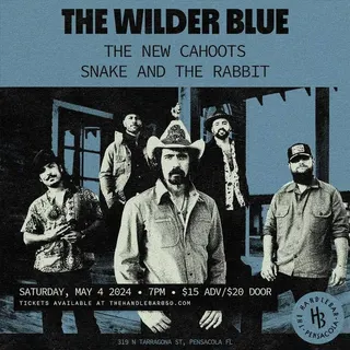 Show flyer, the wilder blue, the new cahoots +1, Pensacola FL, May 4, 2024