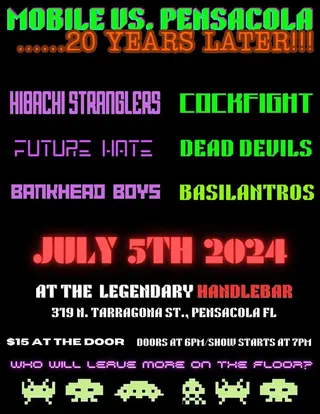 Show flyer, mobile vs pensacola..... 20 years later!, Pensacola FL, Jul 5, 2024