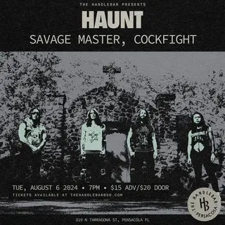 Show flyer, haunt, savage master, Pensacola FL, Aug 6, 2024