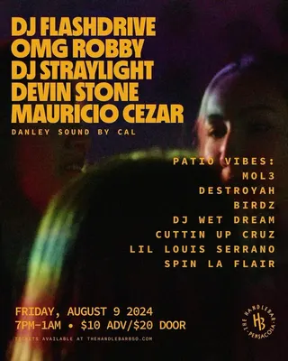 Show flyer, dj flashdrive, Pensacola FL, Aug 9, 2024