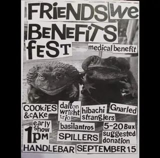 Show flyer, friends we benefits fest, Pensacola FL, Sep 15, 2024