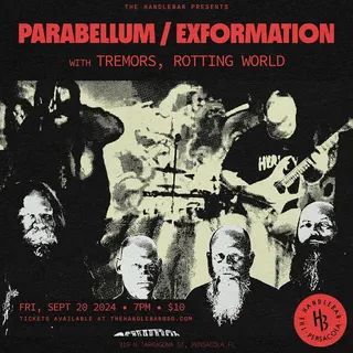 Show flyer, parabellum, exformation +2, Pensacola FL, Sep 20, 2024