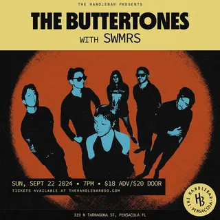Show flyer, the buttertones, swmrs, Pensacola FL, Sep 22, 2024