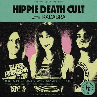 Show flyer, hippie death cult, kadabra, Pensacola FL, Sep 23, 2024