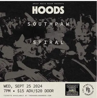 Show flyer, hoods, southpaw +2, Pensacola FL, Sep 25, 2024