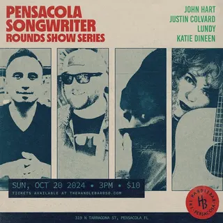 Show flyer, john hart, justin colvard +2, Pensacola FL, Oct 20, 2024