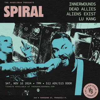 Show flyer, spiral, innerwounds +3, Pensacola FL, Nov 16, 2024