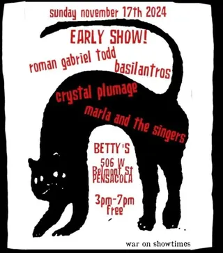 Show flyer, roman gabriel todd, the basilantros +2, Pensacola FL, Nov 17, 2024