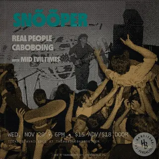 Show flyer, snõõper, real people +2, Pensacola FL, Nov 20, 2024