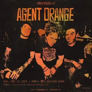 Show flyer, agent orange, Pensacola FL, Feb 23, 2025