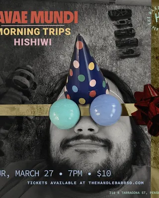 Show flyer, morning trips, cavae mundi +1, Pensacola FL, Mar 26, 2025