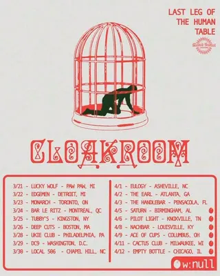Show flyer, cloakroom, blight +1, Pensacola FL, Apr 3, 2025