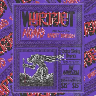 Show flyer, wormrot, no mas +2, Pensacola FL, Apr 20, 2025