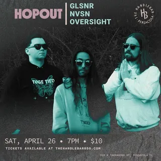 Show flyer, hopout, glsnr +2, Pensacola FL, Apr 26, 2025