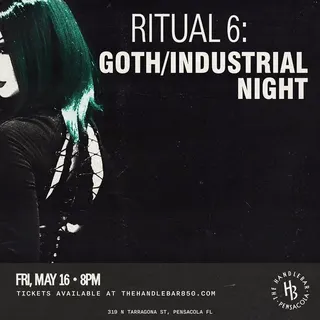 Show flyer, goth night, Pensacola FL, May 16, 2025
